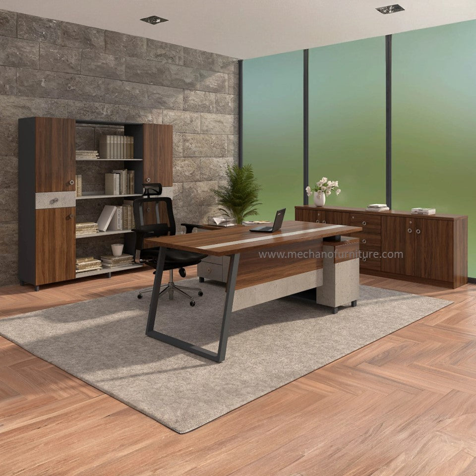 Fred Executive Table with Side Rack