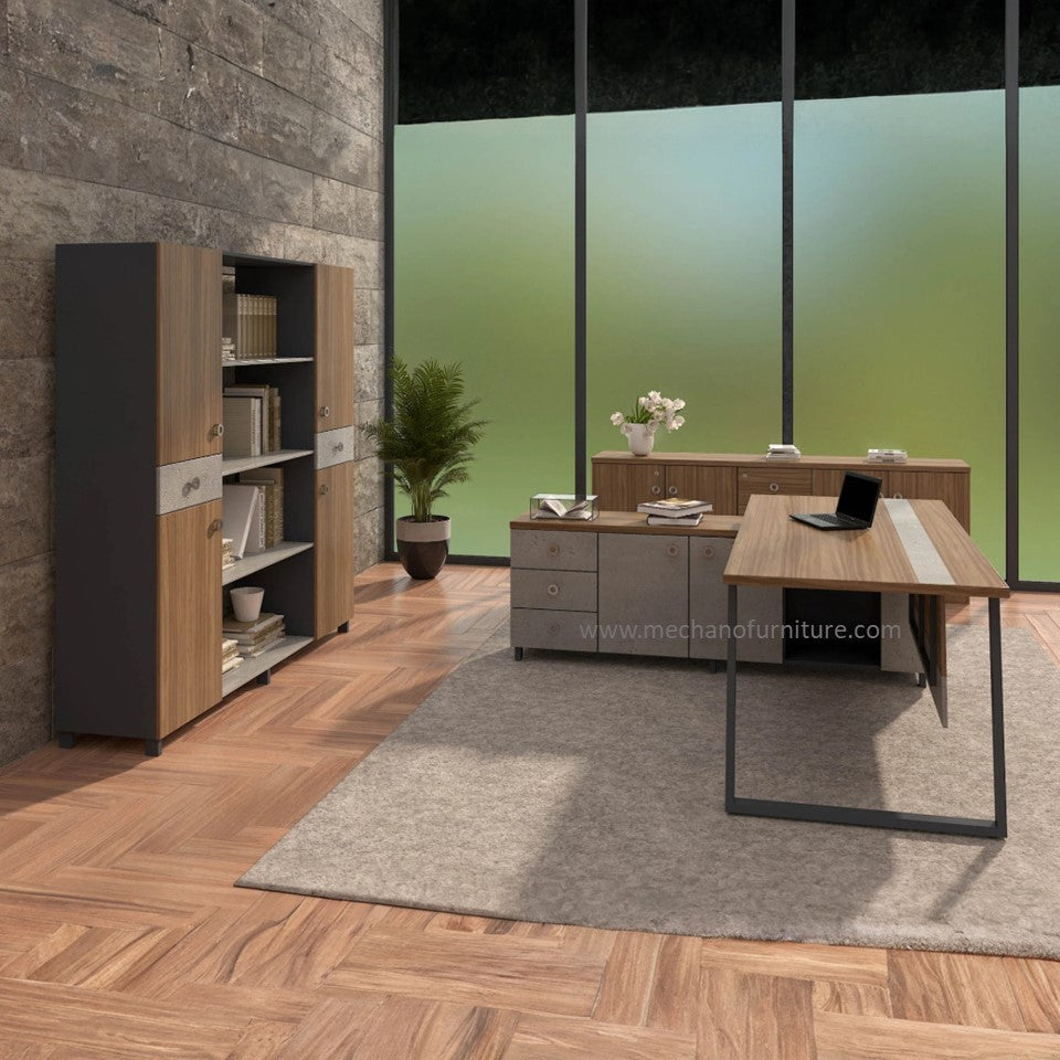 Fred Executive Table with Side Rack