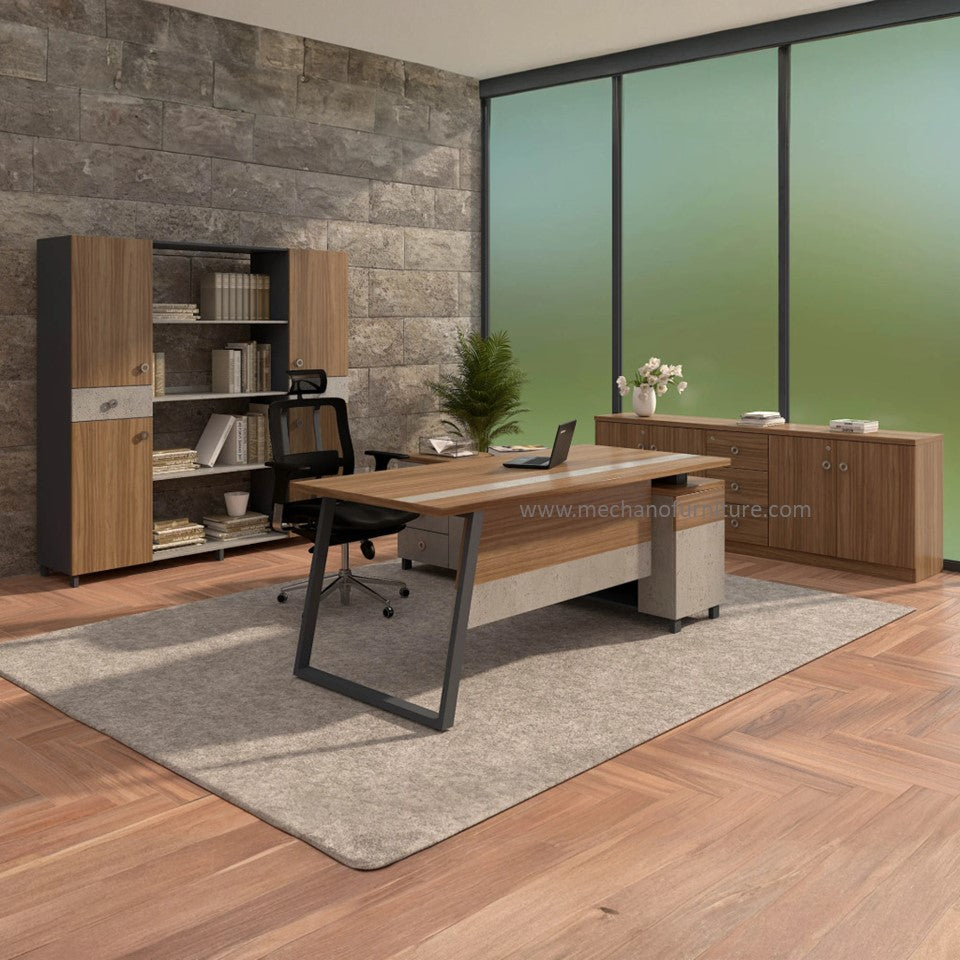 Fred Executive Table with Side Rack