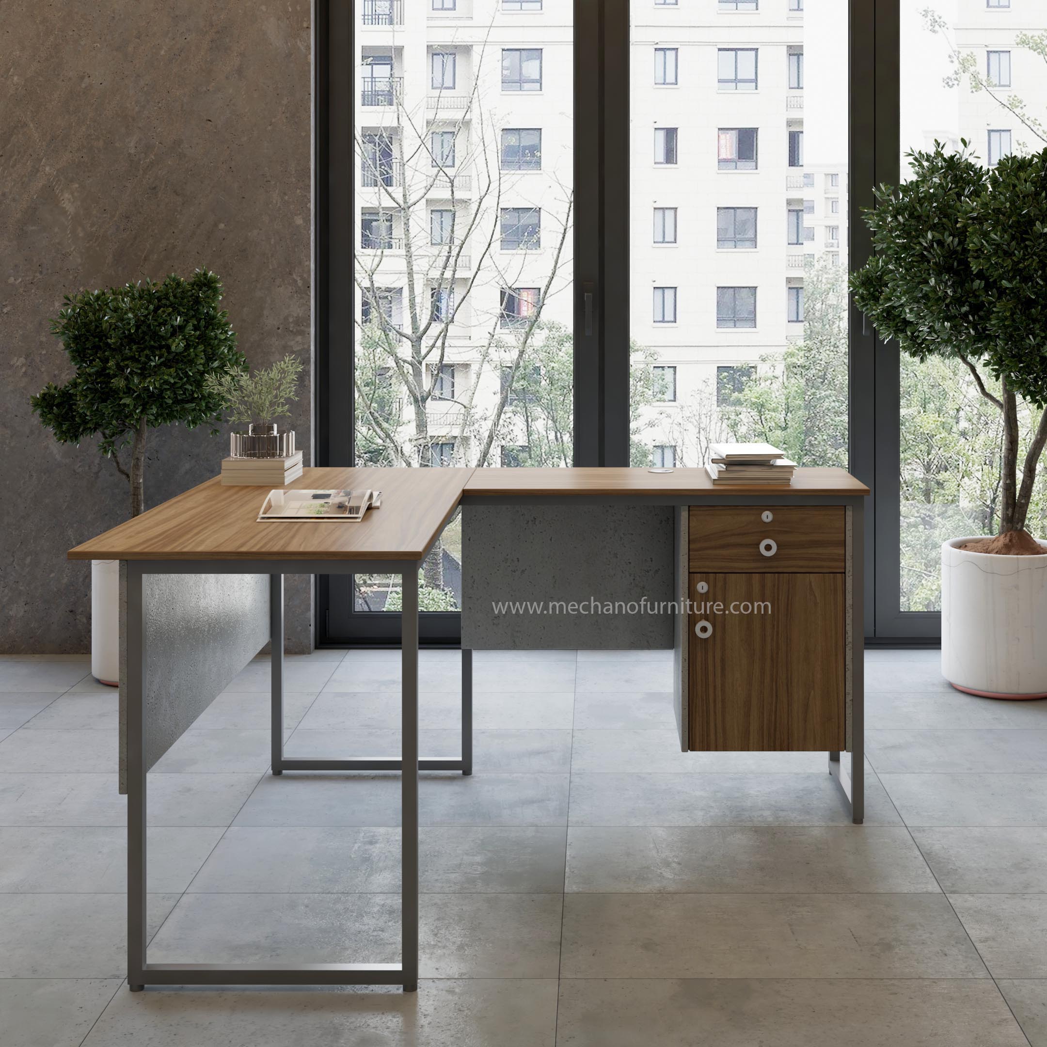 NORTON (Table with Integrated Side Rack)