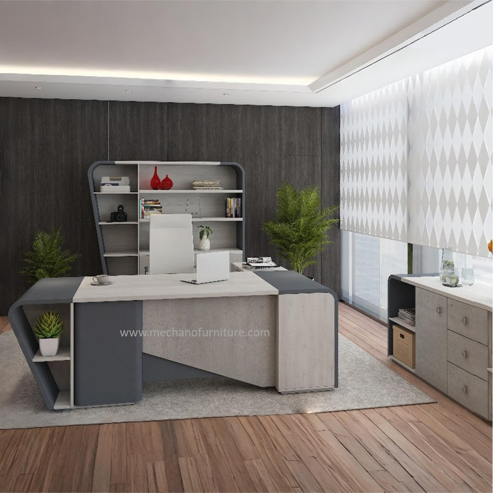 Table Design With Side Rack OBLIQUE (Table with Side Rack) – mechano-furniture