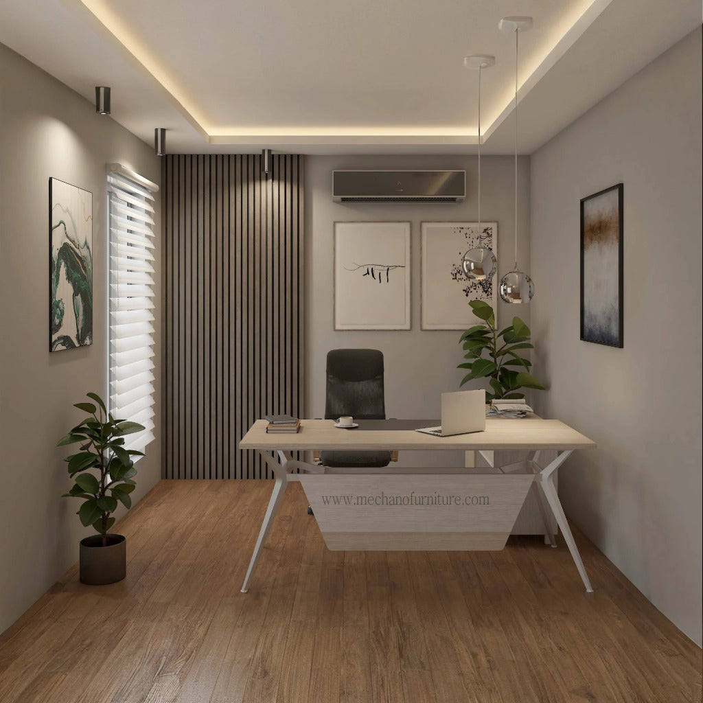 Tensile Executive Table with Side Rack