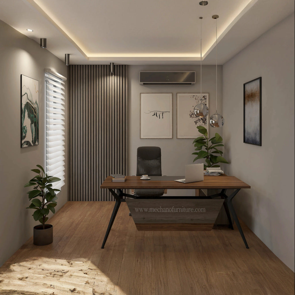 Tensile Executive Table with Side Rack