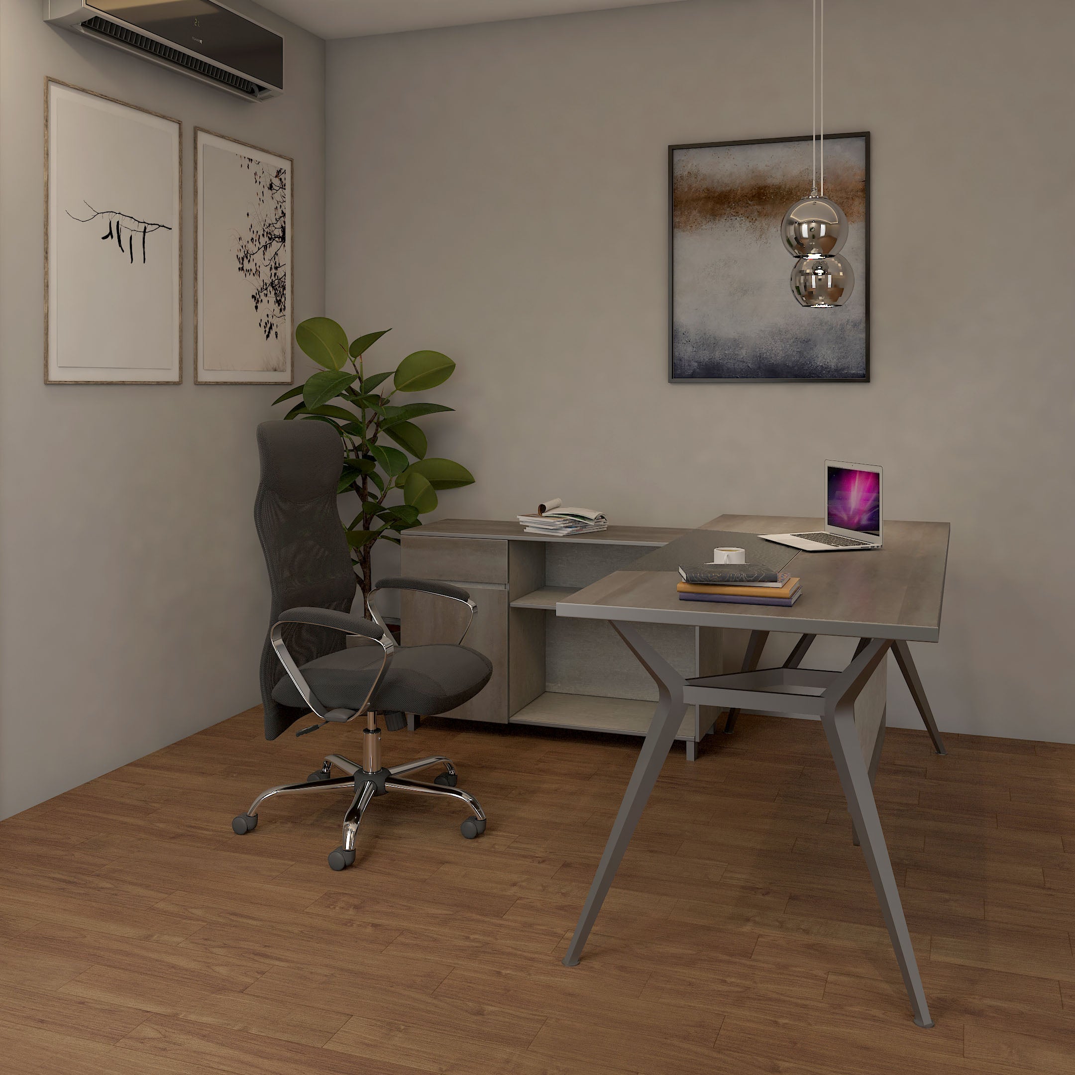 Tensile Executive Table with Side Rack